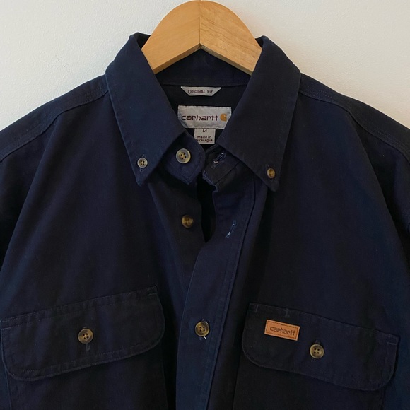 Carhartt Mens Dark navy cotton button down shirt - Picture 3 of 4